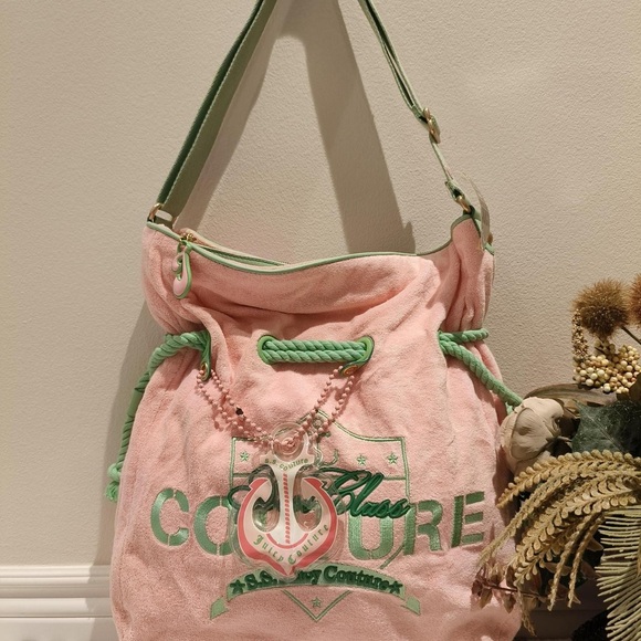 Juicy Couture Handbags - Juicy Couture Pink and Green Shoulder Bag